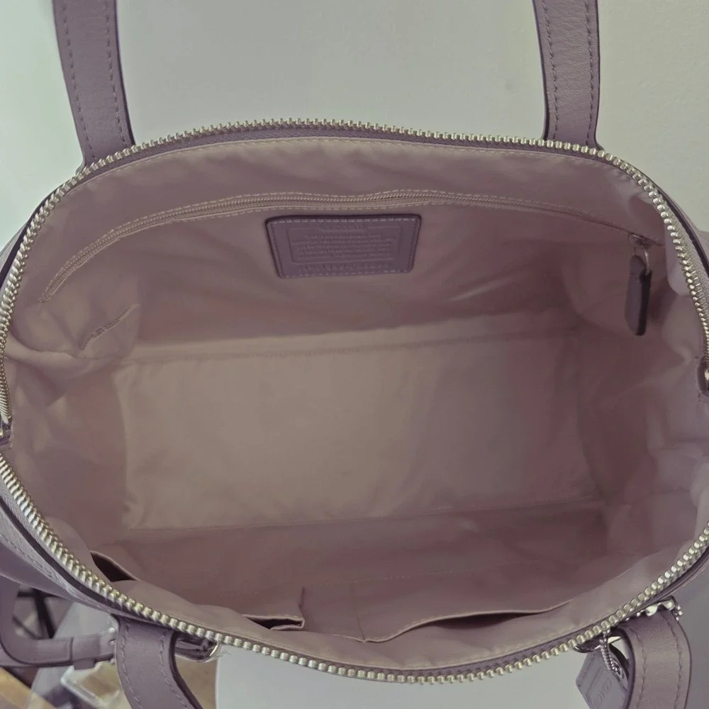 Coach Taylor East West Satchel Lavender Purple Leather Shoulder Bag
